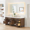 Loon Peak® Kazuki 84" Double Bathroom Vanity with Grain White ...